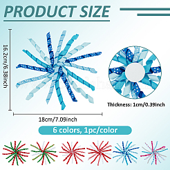 6Pcs 6 Colors Flower Self-adhesive Cloth Ornament&nbsp;AJEW-BC0009-51