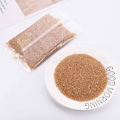 ガラス竹ビーズ  透明色光沢  砂茶色  2.5~3x2mm  穴：0.9mm  約15000個/ポンド&nbsp;SEED-S032-11A-102B