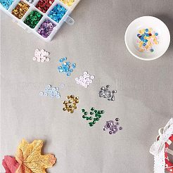 プラスチックスパンコールビーズ  半カップ状のスパンコールビーズ  中ハート孔  ミックスカラー  4x0.5mm  穴：1mm  60 G /ボックス  5x0.5mm  穴：1mm  60 G /ボックス&nbsp;PVC-NB0001-02
