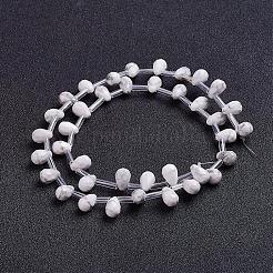 天然石ハウライトビーズ連売り  トップドリルビーズ  ティアドロップ  多面カット  9x6mm  穴：1mm  約38~44個/連  16.1インチ〜18.1インチ（41~46cm）&nbsp;G-J360-02