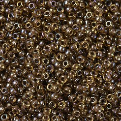 MIYUKIラウンドロカイユビーズ  日本製シードビーズ  （rr379)モーブ裏地ライトトパーズ光沢  11/0  2x1.3mm  穴：0.8mm  約1100PCS /ボトル  10 G /ボトル&nbsp;SEED-JP0008-RR0379