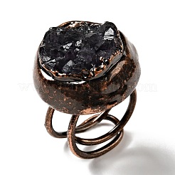 Natural Amethyst Druzy Adjustable Ring&nbsp;G-D468-31R