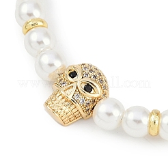 Rack Plating Brass Micro Pave Cubic Zirconia Charm Bracelets&nbsp;BJEW-P341-11G-02