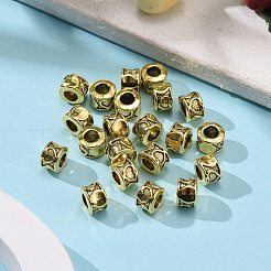 Tibetan Style Alloy Column European Bead Enamel Settings&nbsp;TIBEB-5087-AG-LF