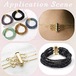 3Pcs 2 Holes Brass Slide Lock Clasps&nbsp;KK-BBC0027-60A