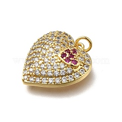 Brass Micro Pave Cubic Zirconia Pendants&nbsp;KK-C090-42G-05