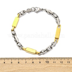 304ステンレススチールリンクチェーンブレスレット女性男性用  イオンプレーティング（ip）  ゴールデン·ステンレス鋼色  8-3/4インチ（22.1cm）&nbsp;BJEW-R018-18GP