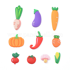 塩ビ樹脂カボション  野菜  ミックスカラー  20~60x13~36x3~5mm  約40個/セット&nbsp;KY-X0008-04