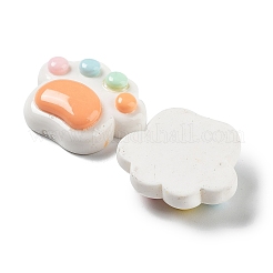 オペーク樹脂カボション  猫の足のプリント  ミックスカラー  17.5~18x21~21.5x7mm&nbsp;RESI-G084-06