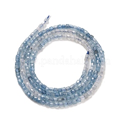 天然石アクアマリンビーズ連売り  ファセットテーブルカットキューブビーズ  2.5x2.5x2.5mm  穴：0.5mm  約183個/連  15.63インチ（39.7cm）&nbsp;G-L634-D11-2.5x2.5mm