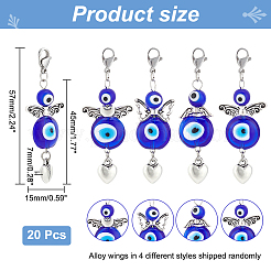 20Pcs Wings & Heart Tibetan Style Alloy Pendant Decorates&nbsp;HJEW-NB0001-84
