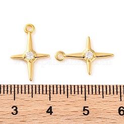 Brass Micro Pave Clear Cubic Zirconia Pendants&nbsp;KK-U017-10D-G