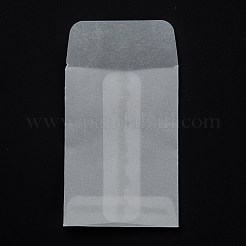 長方形の半透明のパーチメント紙バッグ  ギフトバッグやショッピングバッグ用  透明  9cm  バッグ：7x5x0.03センチメートル&nbsp;CARB-A005-01B