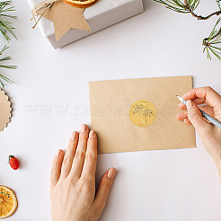 プラスチック製の粘着式金箔エンボスステッカー  メダル装飾ステッカー  ココヤシの木  5x5cm&nbsp;DIY-WH0575-058