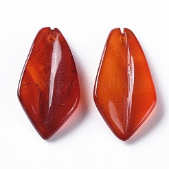 ナチュラルカーネリアン/レッドメノウペンダント  菱形  染め＆加熱  21x11x4mm  穴：0.8mm&nbsp;G-F697-B06