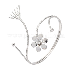 Flower Alloy Arm Cuff Bangles for Girl Women&nbsp;AJEW-A063-01G-P