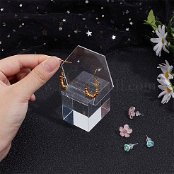 アクリルイヤリングディスプレイスタンドキューブ  六角  4.1x6.6x9cm&nbsp;EDIS-WH0032-16A