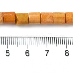 天然石クォーツビーズ連売り  染め  コラム  オレンジ  7x6mm  穴：1.2mm  約63個/連  15.35''（39センチメートル）&nbsp;G-Q169-A01-01D