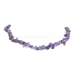 天然アメジストチップビーズのネックレス  女性のためのアクセサリー用原石のアクセサリー  15.75インチ（40cm）&nbsp;NJEW-FZ00004-09