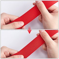 超幅広の厚手の平らなゴムバンド  ウェビング衣類縫製アクセサリー  レッド  30mm&nbsp;X1-EC-WH0016-A-S001
