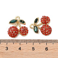 合金ペンダント  ラインストーン付き  カドミウムフリー＆ニッケルフリー＆鉛フリー  チェリー  シャム  16.5x16mm  穴：1.6mm&nbsp;FIND-O003-01G