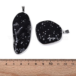 Natural Snowflake Obsidian Pendants&nbsp;G-N362-04P-01