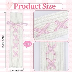 ナイロンレッグウォーマーソックス  女性用冬用暖かいロングブーツレッグカバー  ピンク  410x73x19mm&nbsp;AJEW-WH20022-92