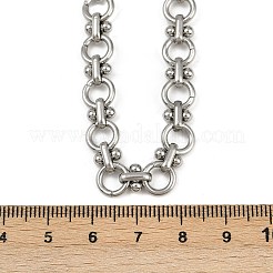 304ステンレススチールリングリンクチェーンネックレス  変色しない  ステンレス鋼色  18.19インチ（46.2cm）&nbsp;NJEW-H072-02B-P