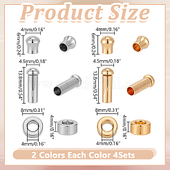 8 Sets 2 Colors Stainless Steel Cord Ends&nbsp;STAS-AR0002-62