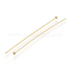 真鍮のボールヘッドピン  長持ちメッキ  18KGP本金メッキ  50x0.8mm  20ゲージ  ヘッド：2mm&nbsp;X-KK-G331-10-0.8x50