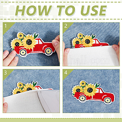 18Pcs Bees & Sunflower Polyester Computerized Embroidery Cloth Iron on/Sew on Patches&nbsp;DIY-WH0890-24
