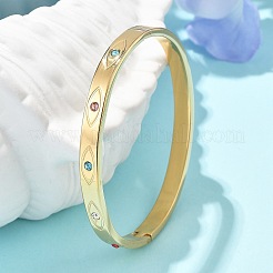 Eye 304 Stainless Steel Rhinestone Bangles for Women&nbsp;BJEW-Z092-09G