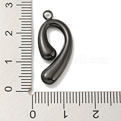 イオンプレーティング（IP）304ステンレスペンダント  9のチャーム  ブラック  26x11.5x3.5mm  穴：2.2mm&nbsp;STAS-C079-15B