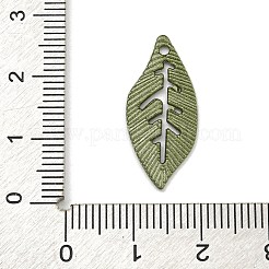 合金ペンダント  スプレー塗装  クリスマス スキーム チャーム  葉  24.5x11x1.5mm  穴：1.4mm&nbsp;FIND-M037-01L