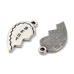 チベット風合金チャーム  鉛フリー＆カドミウムフリー  ハート  アンティークシルバー  20x10x1mm  穴：1.2mm  1031個/ 1000g&nbsp;TIBE-H142-04AS
