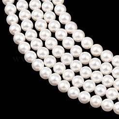 Electroplated Shell Pearl Beads Strands&nbsp;BSHE-C011-02