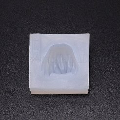 DIY食品グレードシリコンモールド  レジンキャストペンダントモールド  人形の髪作りに  ホワイト  40x43x20.5mm  内径：22x26.5mm&nbsp;DIY-TAC0012-43