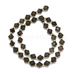 天然石スモーキークォーツビーズ連売り  多面カット  菱形  8~8.5x8~8.5mm  穴：1mm  約37個/連  15.35''（39センチメートル）&nbsp;G-I376-B26-01