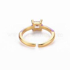 Brass Enamel Cuff Rings&nbsp;RJEW-T016-32C-NF