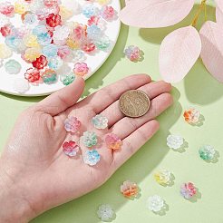 100PCSガラスビーズ  花  ミックスカラー  14x4.5mm  穴：1.2mm&nbsp;GLAA-CJ0002-38