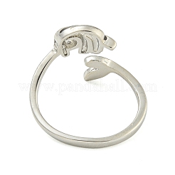 Cute Panda Brass Enamel Open Cuff Ring for Women&nbsp;RJEW-M016-01P