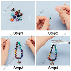 220Piece DIY Chakra Style Stretch Bracelet Making Kits&nbsp;DIY-SC0013-99