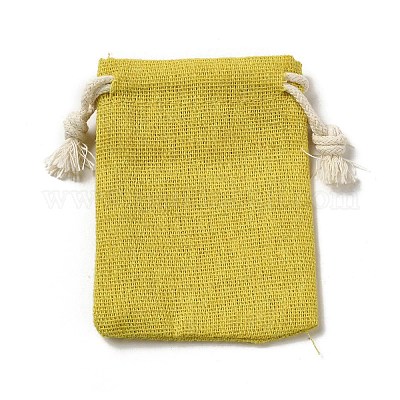 長方形の布包装袋  巾着袋  きいろ  8.6x7x0.5cm&nbsp;ABAG-A008-01A-06-1