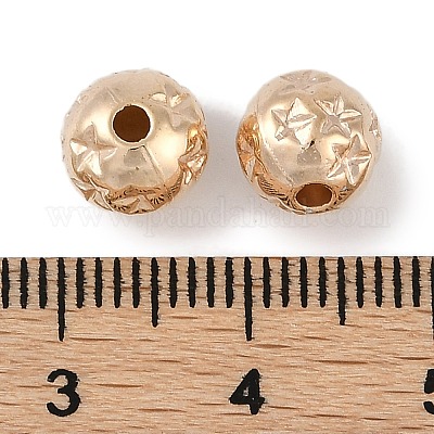 CCBプラスチックビーズ  ラウンド  ゴールド  7.5x7mm  穴：1.8mm&nbsp;ALUM-U001-05A-1