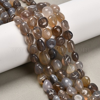 Natural Grey Agate Beads Strands&nbsp;G-P568-C17-01-1