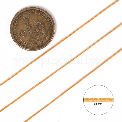 ポリエステルワックスコード  ビードコード  オレンジ  0.5mm  約169.51~174.98ヤード（155~160m）/ロール&nbsp;YC-0.5mm-120-1