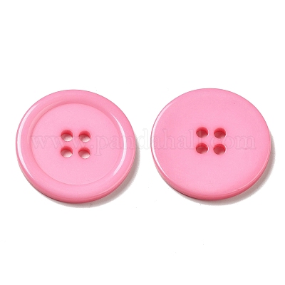 樹脂ボタン  染め  フラットラウンド  ピンク  30x3mm  穴：3mm  98個/袋&nbsp;RESI-D030-30mm-05-1