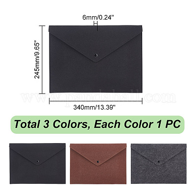 AHADEMAKER 3Pcs 3 Colors Felt File Stationery Storage Pockets&nbsp;OFST-GA0001-02A-1