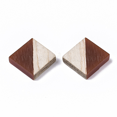 Resin & Wood Two Tone Cabochons&nbsp;RESI-R425-03-1