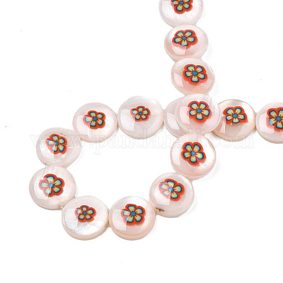 Natural Freshwater Shell Enamel Beads&nbsp;SHEL-N026-194-01-1